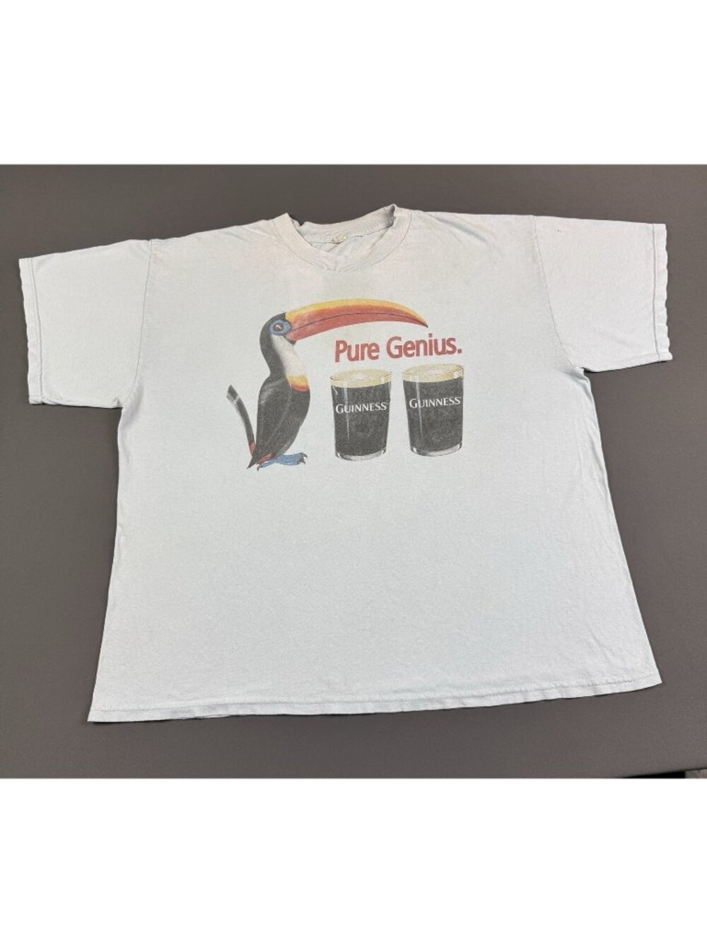 Rare Vintage Y2K Guinness Beer Pure Genius Alcohol Drink Promo Snack XL Tee Art